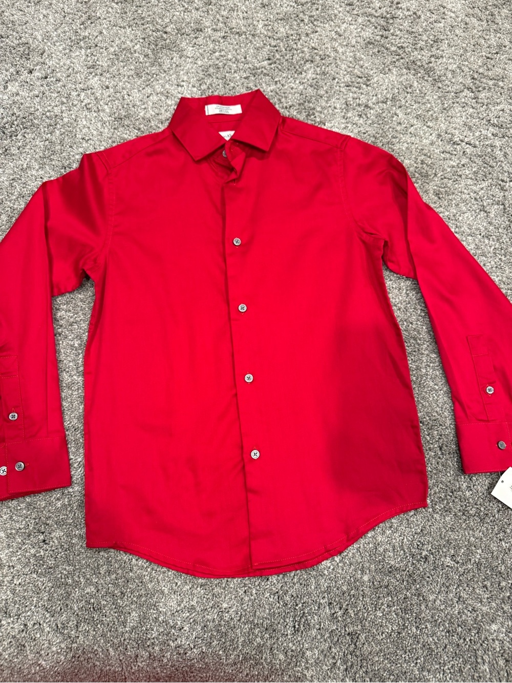 Calvin Klein Boy’s Bright Red Long-Sleeve Dress Shirt - NWT Size 10